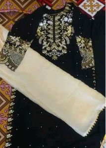 Elegant Black & Gold Embellished Suit