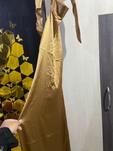 Golden Halter Maxi Dress