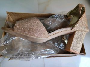 Rose Gold Shimmer Block Heels
