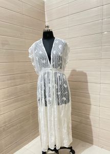 White Paisley Maxi Cover-Up