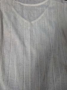 Sheer White V-Neck Top