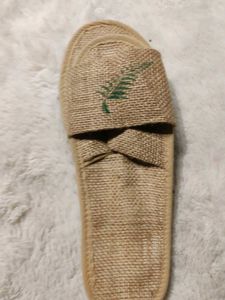 Fern Print Jute Slippers
