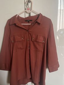 Brown 3/4 Sleeve Shirt