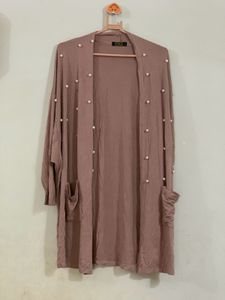 Elegant Pearl Embellished Cardigan
