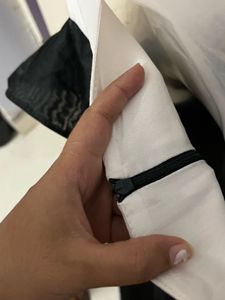 Korean Pintrest Princess Neck Black &amp; White Dress