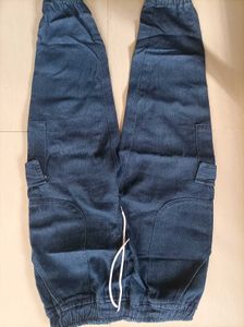 Blue Denim Cargo Joggers