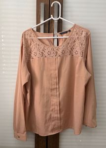 Elegant Peach Lace Top