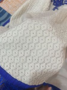 Elegant White &amp; Blue backless Kurta