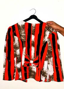 Striped Button-Down blazer