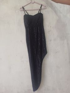 Sparkly Black Asymmetrical Dress