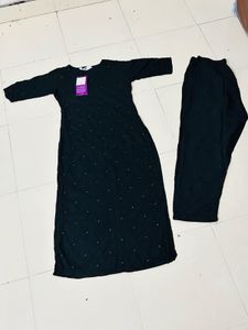 Black Kurti Pant Set