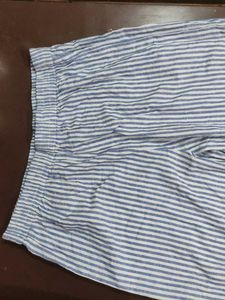 Striped Wide Leg Pants In Blue