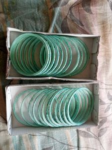 Beautiful😍 Sky Blue Glass Sparkle Bangles 2 Dozen