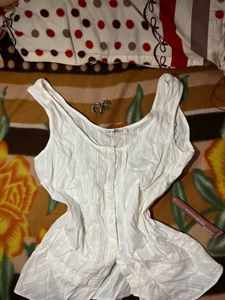 White Sleeveless Top