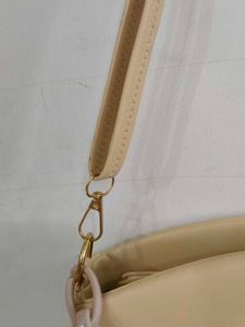 Beige Crossbody Bag with Chain Detail