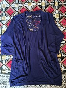 Purple shrug with Lace Detail