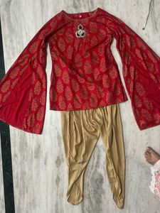 Designer Dhoti Short Kurti Set With Falling Sleeve