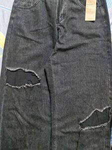 Ripped Wide Leg Jeans