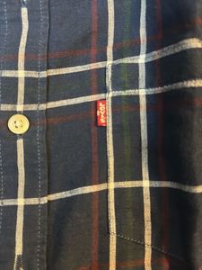 Levi&#39;s Blue Plaid Button Down