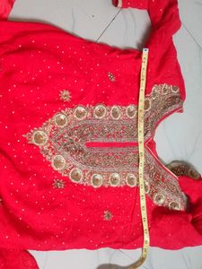 Red Embroidered Salwar Kameez Suit