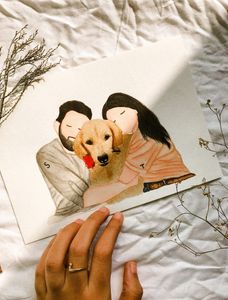 Custom faceless Handpainted watercolor portrait Artwork