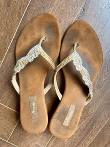 Thong  Sandals With Stone Work