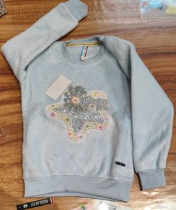 Party Wear Woolen Winter Sweatshirt For Girls