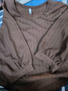 Crop Top | Brown | Knit Type Material