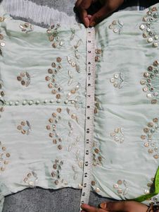 Elegant Mint Green Plaazo Kurta Set