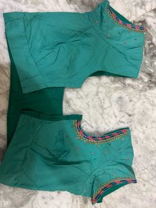 saree with stitched blouse upto bust 38