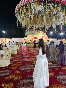 White Satin Pakistani Gown 1pc