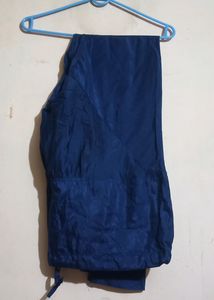 Elegant Navy Blue &amp; Gold Anarkali Dress