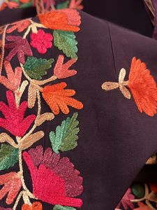 Beautiful Brown Kashmiri Work Saree