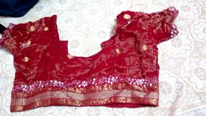 Red Embellished Blouse