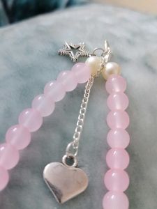 Pink Beaded phone charm