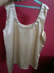Golden Satin Hand Stitched Top