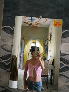 Pink Lace Trim Cami Top