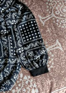 Paisley Print Bomber Top