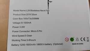 Rechargeable Neck Fan