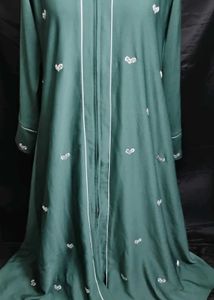 Elegant Green Embroidered Abaya