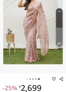 Embroidered Organza Saree
