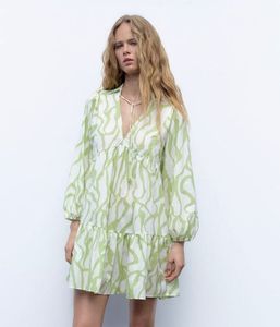 Zara Green Print Dress