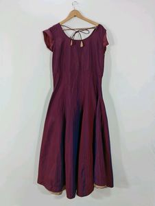 Purple Embroidered Ethnic Gown (Women)