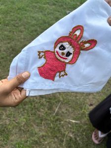 Beautiful Cute Labubu Embroided Handkerchief