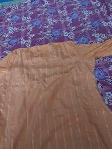 Peach Embroidered Kurti