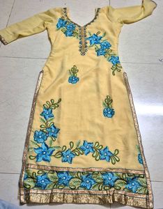 Yellow Kurta, With Silk Lining