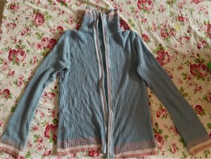 light blue sweater jacket