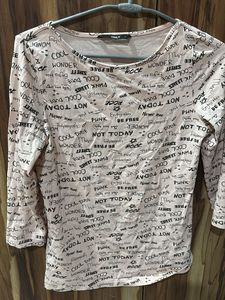 Only Graphic Print 3/4 Sleeve Top