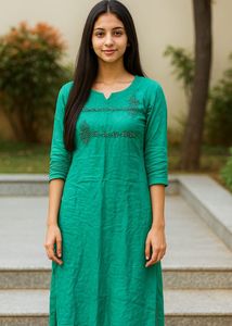 Emerald Green Embellished Kurti