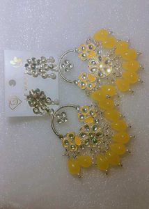 Statement Earrings - Yellow Floral